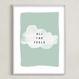"all the feels" - Art Print in aqua by Lindsay Stetson Thompson - Framed