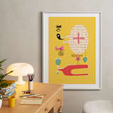 "Fun Games That Make You Laugh" - Art Print in Big Lemon by ERAY - In a Room