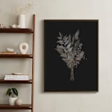 "Painted Flowers I" - Art Print in almost black by Leanne Friedberg - In a Room