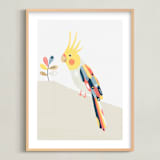"Cockatiel geometry" - Art Print in Cockatiel yellow by Tati Abaurre - Framed