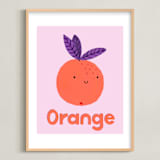 "My Fruity Family II" - Art Print in Light Pink by Marta Crea - Framed