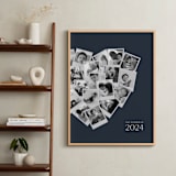 "Modern Heart Snapshot Mix® Cool Tones" - Framed Photo in Midnight Blue by Minted - In a Room