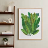 "Banana Leaf Bouquet" - Art Print in Tropical Green by Madeline Trait - In a Room