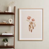 "Bear with Flowers" - Art Print in Tan by Vivian Yiwing - In a Room