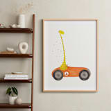 "Fast Riders III" - Art Print in Orange by Francisca Reyes - In a Room
