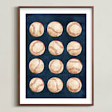 "Dinger 1 Spin Cycle" - Art Print in Navy by Kamala Nahas - Framed