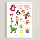 "Andy's Toys from Disney and Pixar's Toy Story" - Personalized Art Print in Candy by Rebecca Smith - Framed