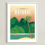 "Escape to Motunui" - Art Print in Sunset by Erica Krystek - Framed