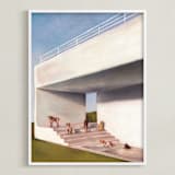 "Leisure, Interrupted" - Art Print in Sky Blue by Jordan M Gentry - Framed