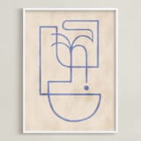 "Through My Window I" - Art Print in soft blue by Pati Cascino - Framed