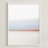 "Racing the Clock" - Art Print in Sky Blue by Jennifer Squires - Framed