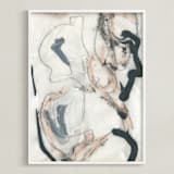 "Southern Cotton Series 4" - Art Print in Pink and Grey by Angela Simeone - Framed