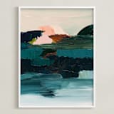"Curacao" - Art Print in Turquoise blue by Caryn Owen - Framed