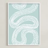 "River of Dots" - Art Print in light blue by Jorey Hurley - Framed