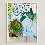 "A Composition of Plants" - Art Print in Blue Safari by Yanni Hui - Framed