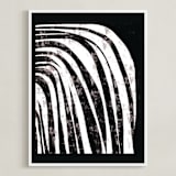 "Waterfall" - Art Print in Charcoal by Leanne Friedberg - Framed
