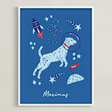 "Space Pup" - Personalized Art Print in Celestial by Kristin Mastoras - Framed