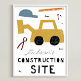 "construction site" - Personalized Art Print in Lemon by Sumak Studio - Framed