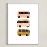 "Vintage Van Crew" - Art Print in Dusty Rose by Alicia Schultz - Framed