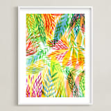 "Tropical" - Art Print in Sunny yellow by Alexandra Dzh - Framed