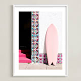 "Pink Fish" - Art Print in Pink by Calais A Le Coq - Framed
