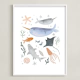 "Sea Life" - Art Print in Ocean by Hannah Williams - Framed