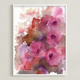 "Graceful Bouquet" - Art Print in rose pink by Amelia Gluba - Framed