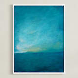 "Storm Break" - Art Print in Cyan by Christy Sheehan - Framed