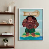 "Maui the Wayfinder from Disney's Moana" - Personalized Art Print in Deep Sea by Lori Wemple - In a Room