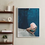 "lady in a swim cap" - Art Print in Rippling Blue by Alicia Abla - In a Room