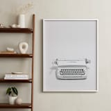 "The Typewriter" - Art Print in White on white by Cristiane - In a Room