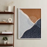 "Sunset over the mountains" - Art Print in Prussian blue, Unilux Powder Blue, Copper by Sabrin Deirani - In a Room