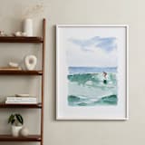 "Hang Five" - Art Print in Pacific Green by Mary Cecelia - In a Room