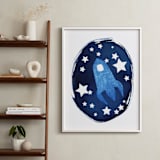 "To the stars and beyond" - Art Print in Prussian Blue by raven erebus - In a Room