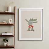 "Skater Croc" - Art Print in Beige by Zove Ahhh - In a Room