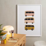"Vintage Van Crew" - Art Print in Dusty Rose by Alicia Schultz - In a Room