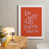 "Dillydally all day" - Art Print in Tangerine by Inkblot Design - In a Room