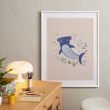 "Sharky cute" - Art Print in Blush by Tati Abaurre - In a Room