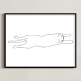 "Sleepy Kitty" - Art Print in White by Tyler Tea - Framed