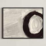 "Round and Round" - Art Print in Grey by Christiana Hudson - Framed