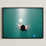 "Pool Illumination" - Art Print in Sea green by Georgia Tankard - Framed