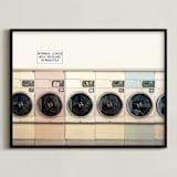 "at the laundromat" - Art Print in isabelline by Maja Cunningham - Framed