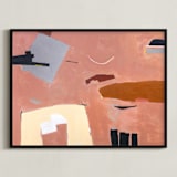 "HEMLOCK & HENNA" - Art Print in salmon by Keren Toledano - Framed