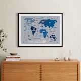 "Nautical Map" - Art Print in Soft Blue by Carrie Cantwell - In a Room