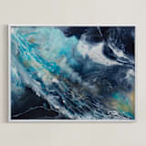 "Oceana" - Art Print in Ocean Blue by Alice Lin - Framed