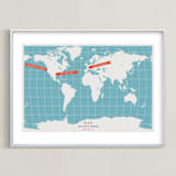 "You are Here" - Personalized Art Print in Ocean by Michelle Roman - Framed