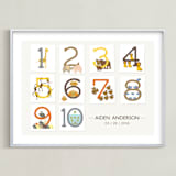 "Let's Count" - Personalized Art Print in Latte by Bella Expressions-Linda Birtel - Framed