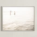 "Neutral wave" - Art Print in Neutral ivory by Lying on the grass - Framed