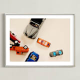 "toy cars" - Art Print in carrot by Morgan Kendall - Framed