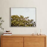 "Trees in the clouds II" - Art Print in Calm Orange by Lying on the grass - In a Room